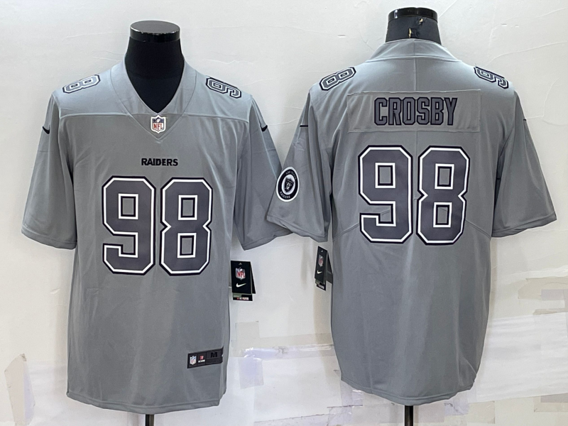 Men's Las Vegas Raiders Maxx Crosby #98 Gray Atmosphere Jersey
